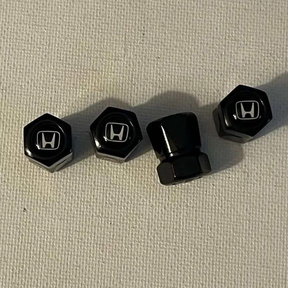Honda Logo valve Stem caps in Black set of 4 NWT